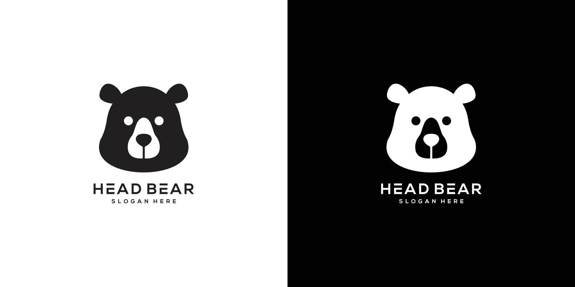 création de vecteur de logo tête ours