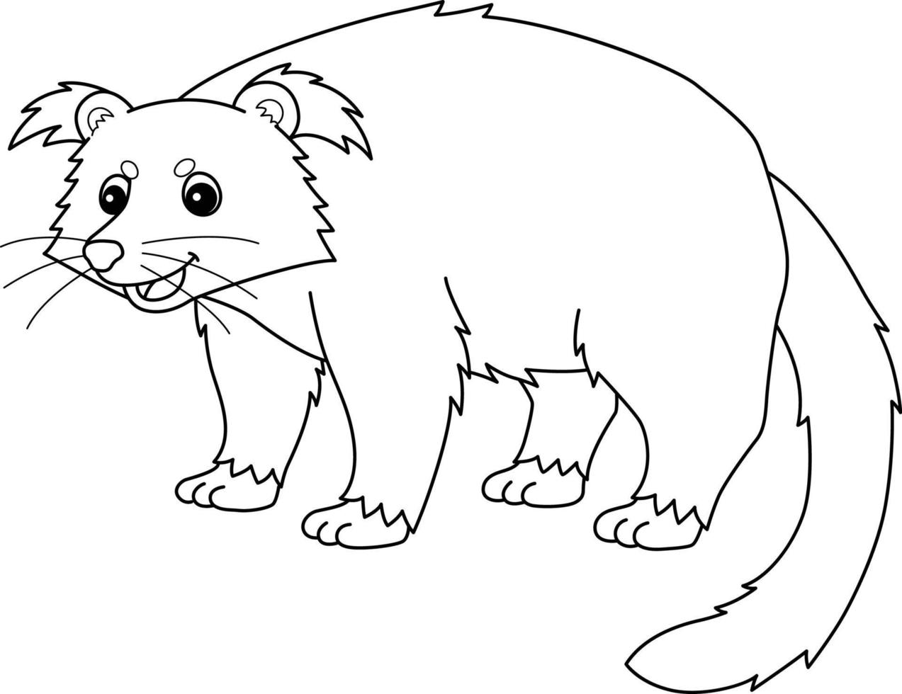 coloriage animal isolé binturong pour les enfants vecteur