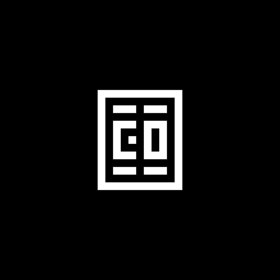 co logo initial avec un style de forme carrée rectangulaire vecteur