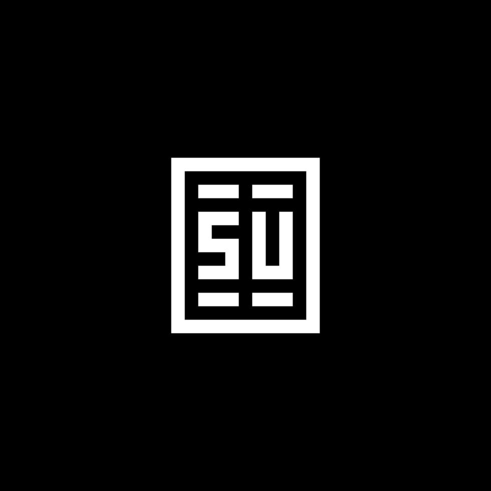 su logo initial avec un style de forme carrée rectangulaire vecteur