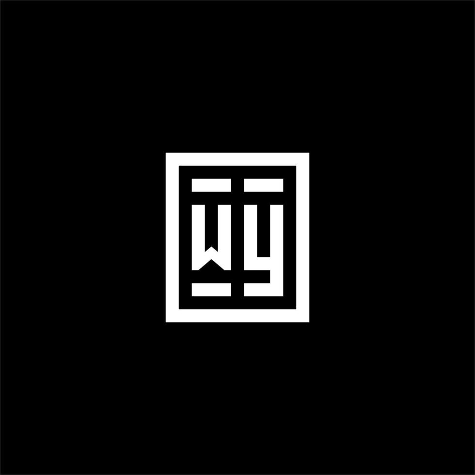 logo initial wy avec style de forme rectangulaire carrée vecteur