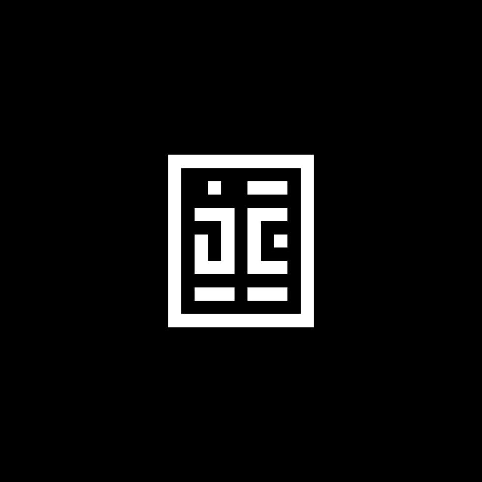 logo initial jc avec style de forme carrée rectangulaire vecteur