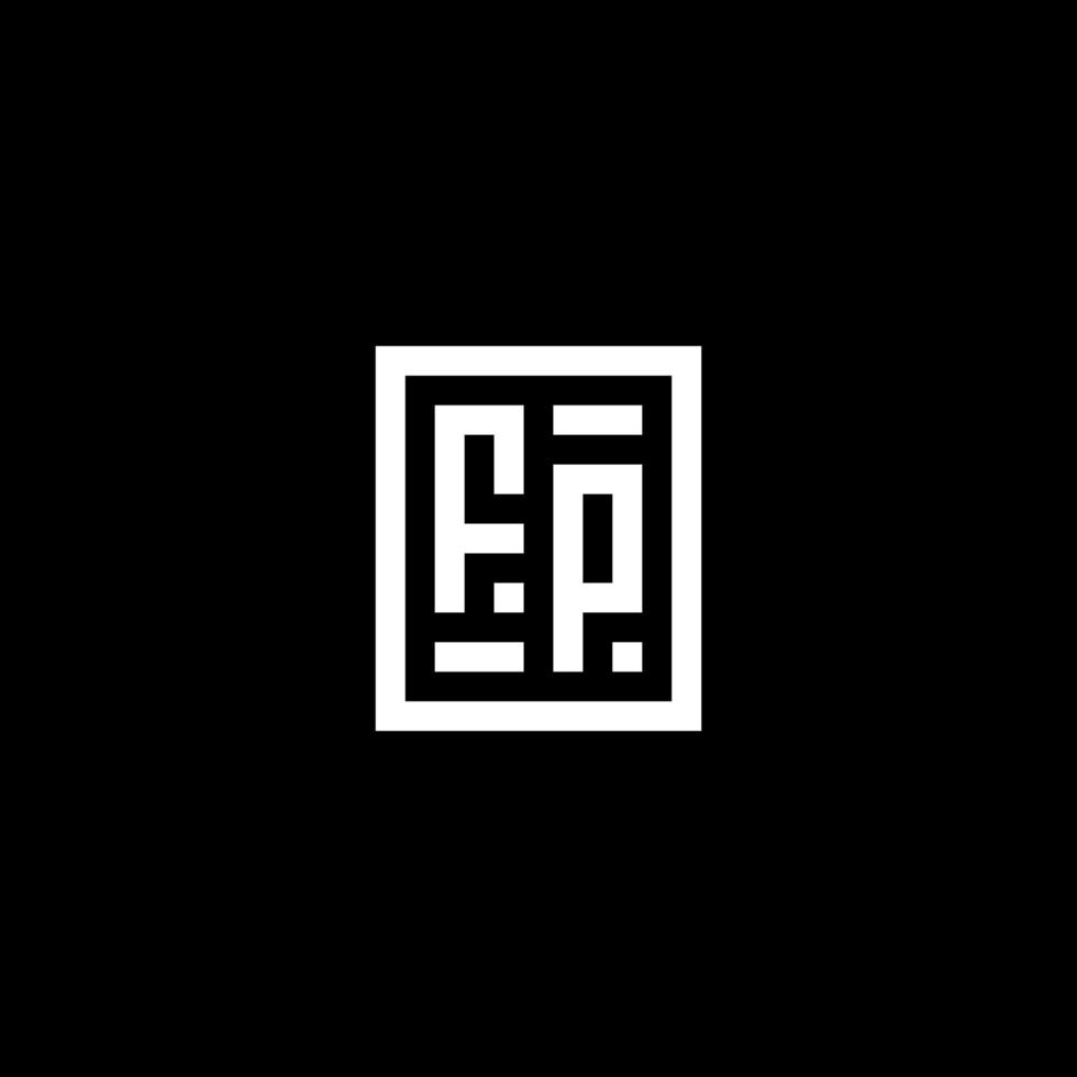 logo initial fp avec style de forme carrée rectangulaire vecteur