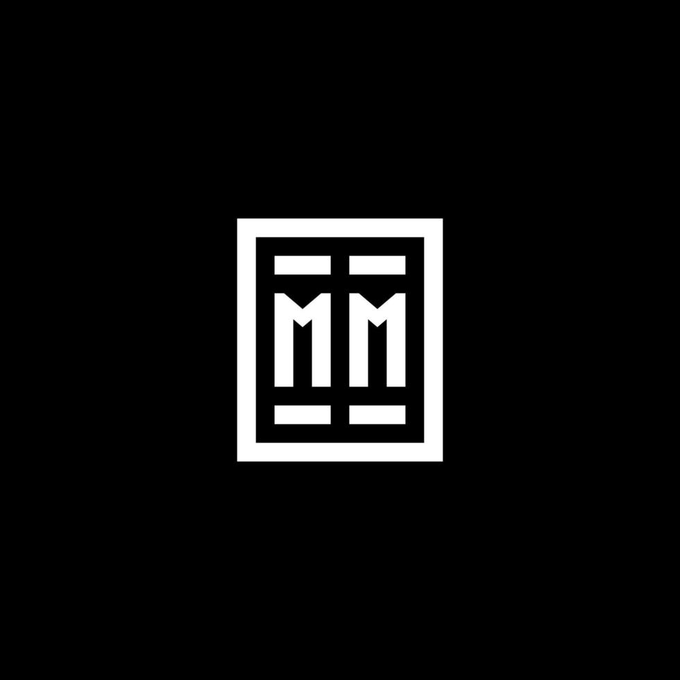 logo initial mm avec style de forme carrée rectangulaire vecteur