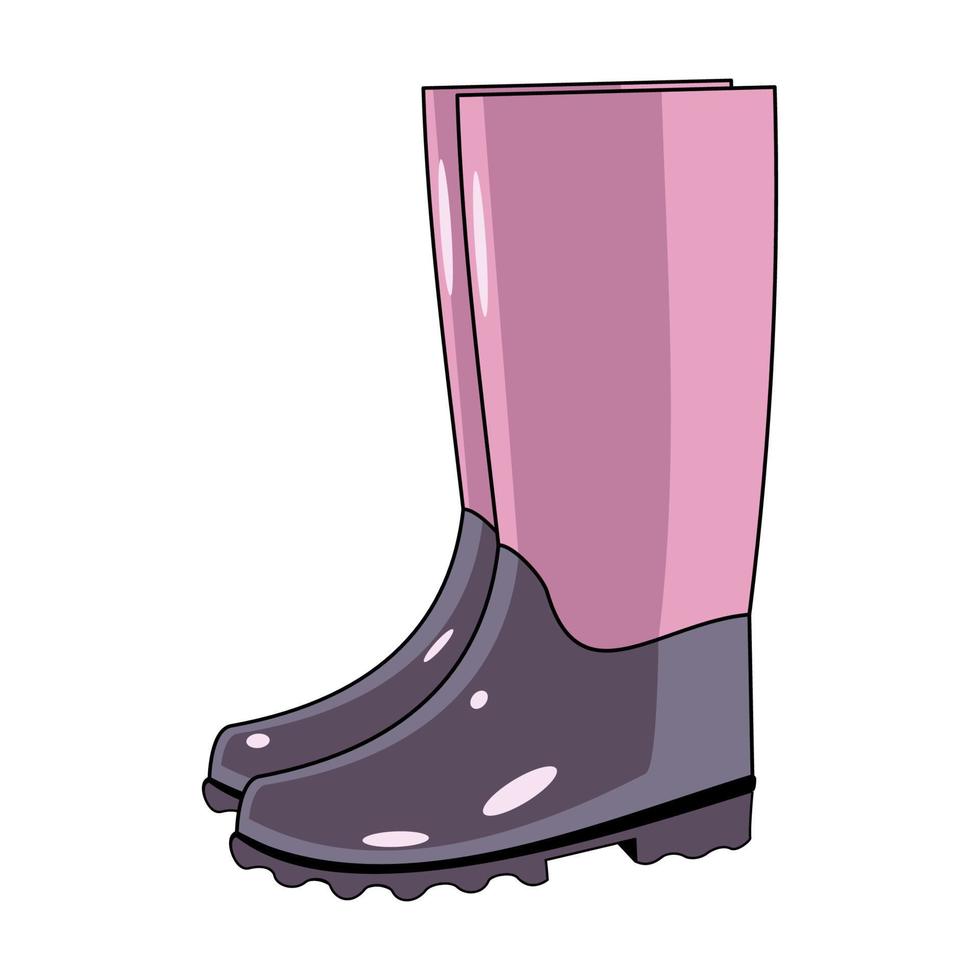 bottes en caoutchouc pour temps de pluie avec semelles crantées vecteur