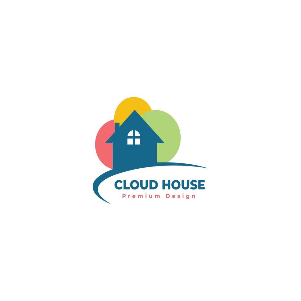 création de logo de maison de nuage vecteur