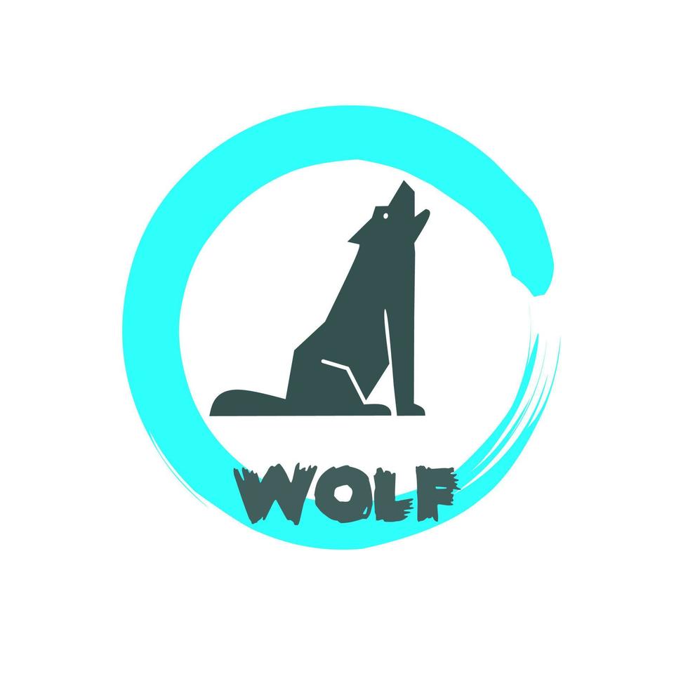 logo loup, illustration vectorielle, fond blanc vecteur