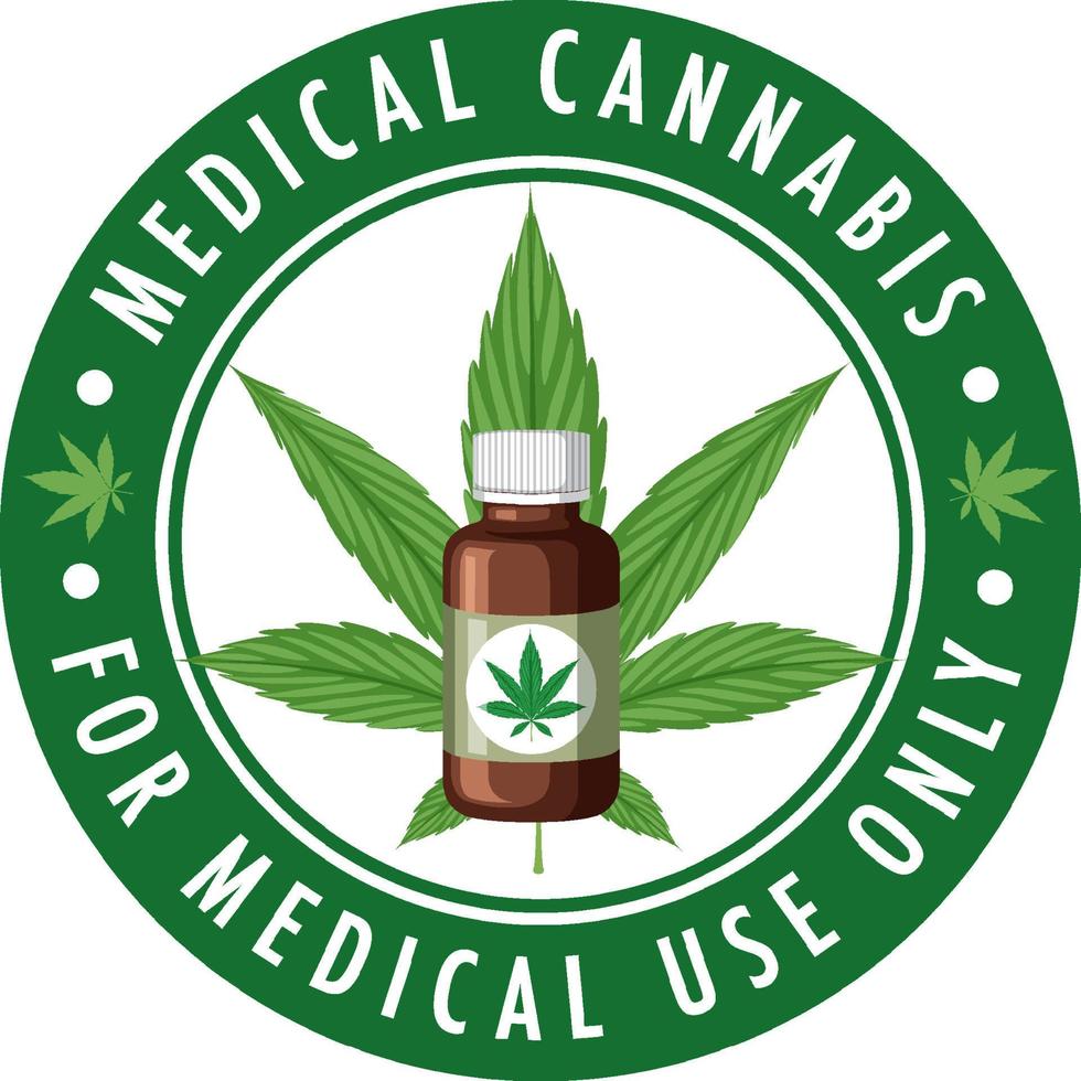 logo d'insigne de cannabis médical vecteur