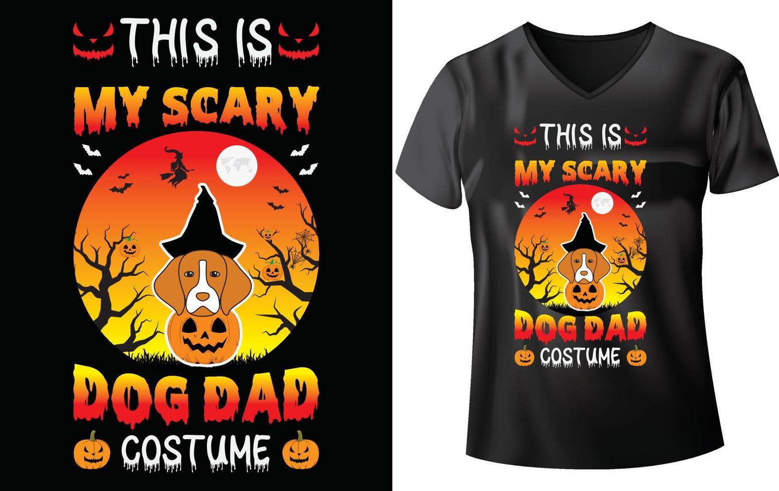 conception de t-shirt chien halloween vecteur