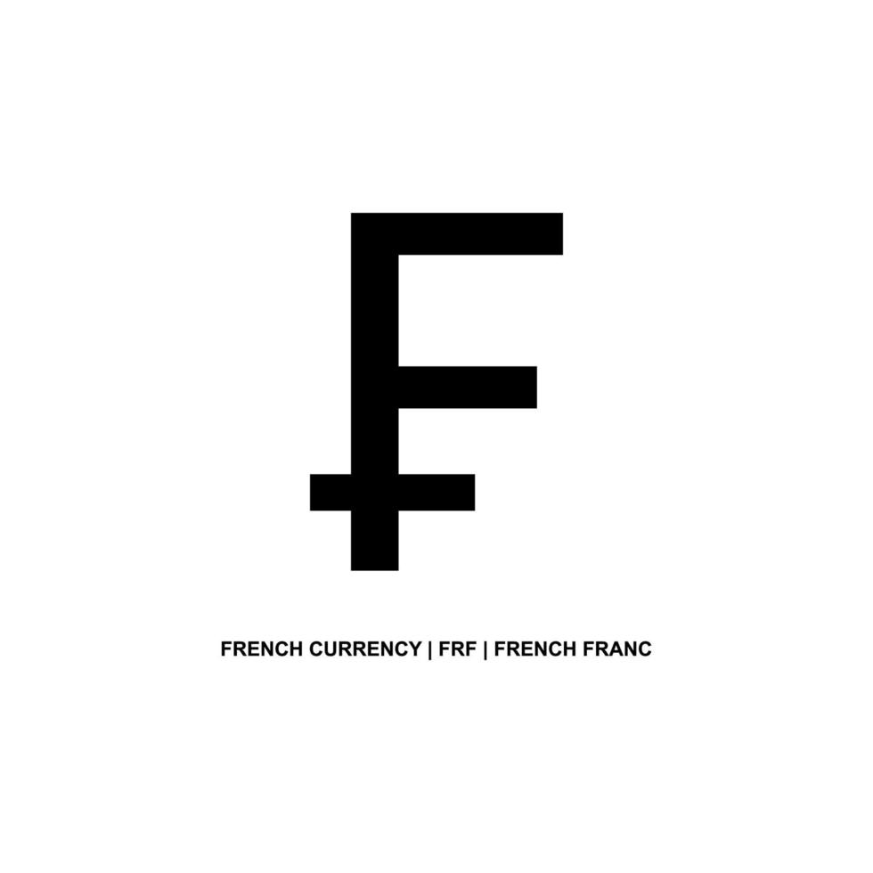 monnaie française, symbole d'icône d'argent france. franc français, frf. illustration vectorielle vecteur