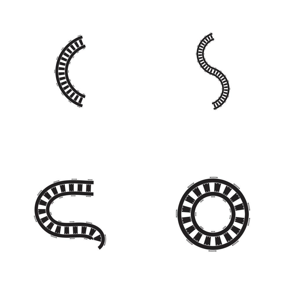 illustration de modèle de conception d'icône de vecteur de chemin de fer