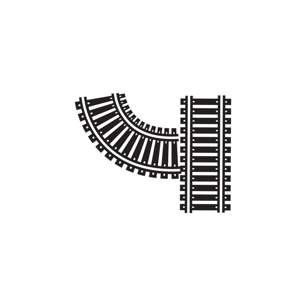 illustration de modèle de conception d'icône de vecteur de chemin de fer