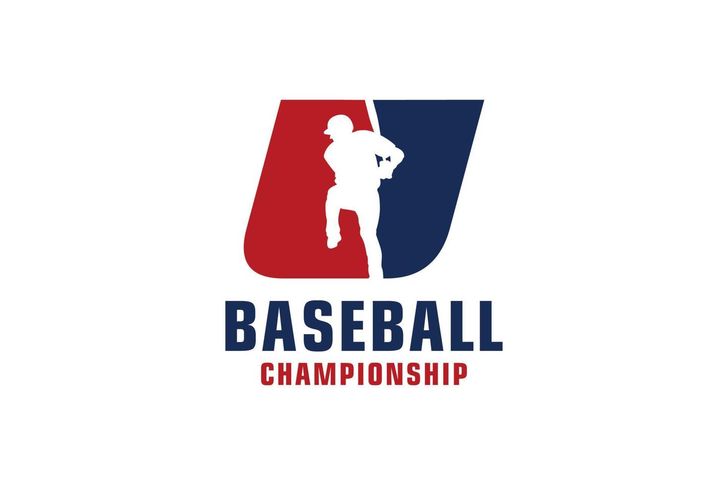 lettre u avec création de logo de baseball. éléments de modèle de conception de vecteur pour l'équipe sportive ou l'identité d'entreprise.