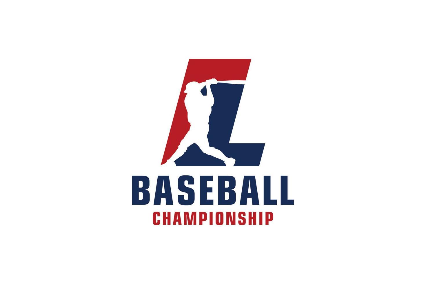 lettre l avec création de logo de baseball. éléments de modèle de conception de vecteur pour l'équipe sportive ou l'identité d'entreprise.