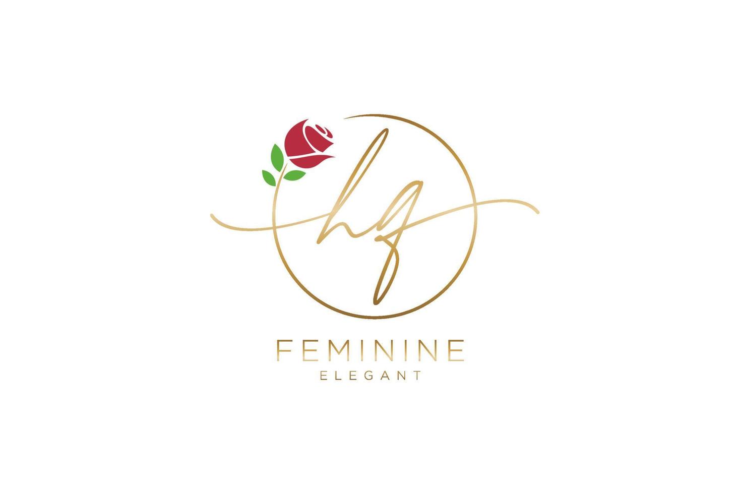 monogramme de beauté du logo féminin hq initial et design élégant du logo, logo manuscrit de la signature initiale, mariage, mode, floral et botanique avec modèle créatif. vecteur