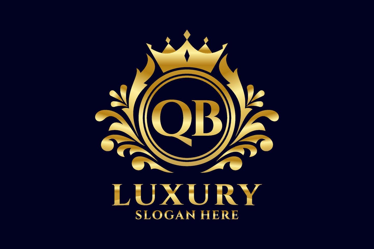 modèle initial de logo de luxe royal de lettre qb dans l'art vectoriel pour des projets de marque luxueux et d'autres illustrations vectorielles.