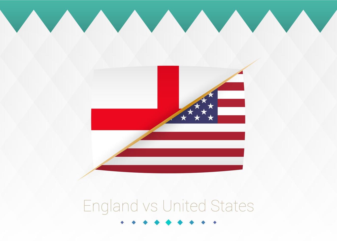 équipe nationale de football angleterre vs états-unis. match de football 2022 contre icône. vecteur