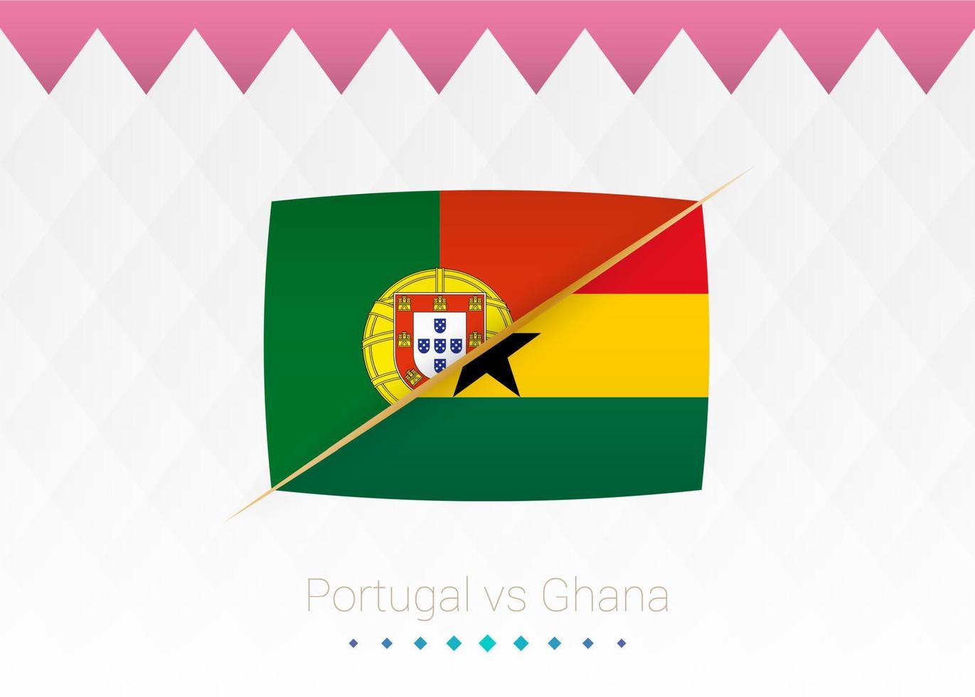 équipe nationale de football du portugal contre le ghana. match de football 2022 contre icône. vecteur