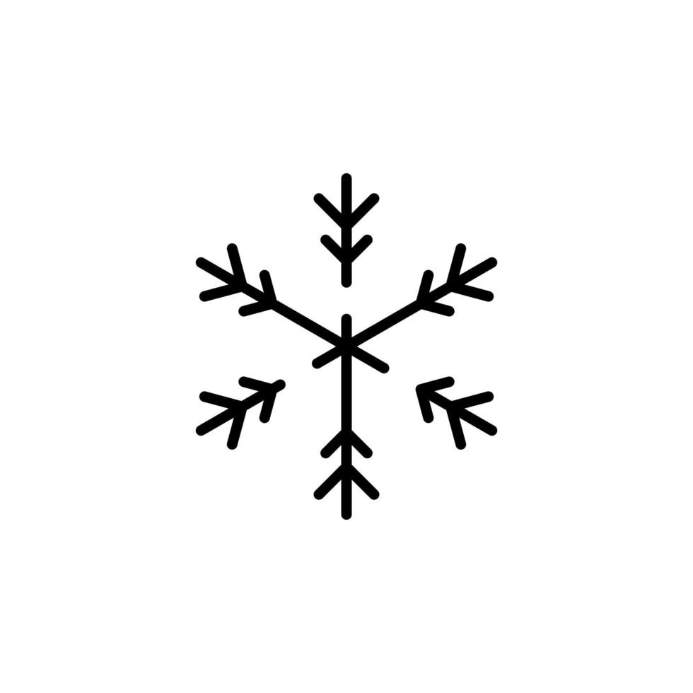 hiver, chutes de neige, neige, flocon de neige ligne pointillée icône illustration vectorielle modèle de logo. adapté à de nombreuses fins. vecteur