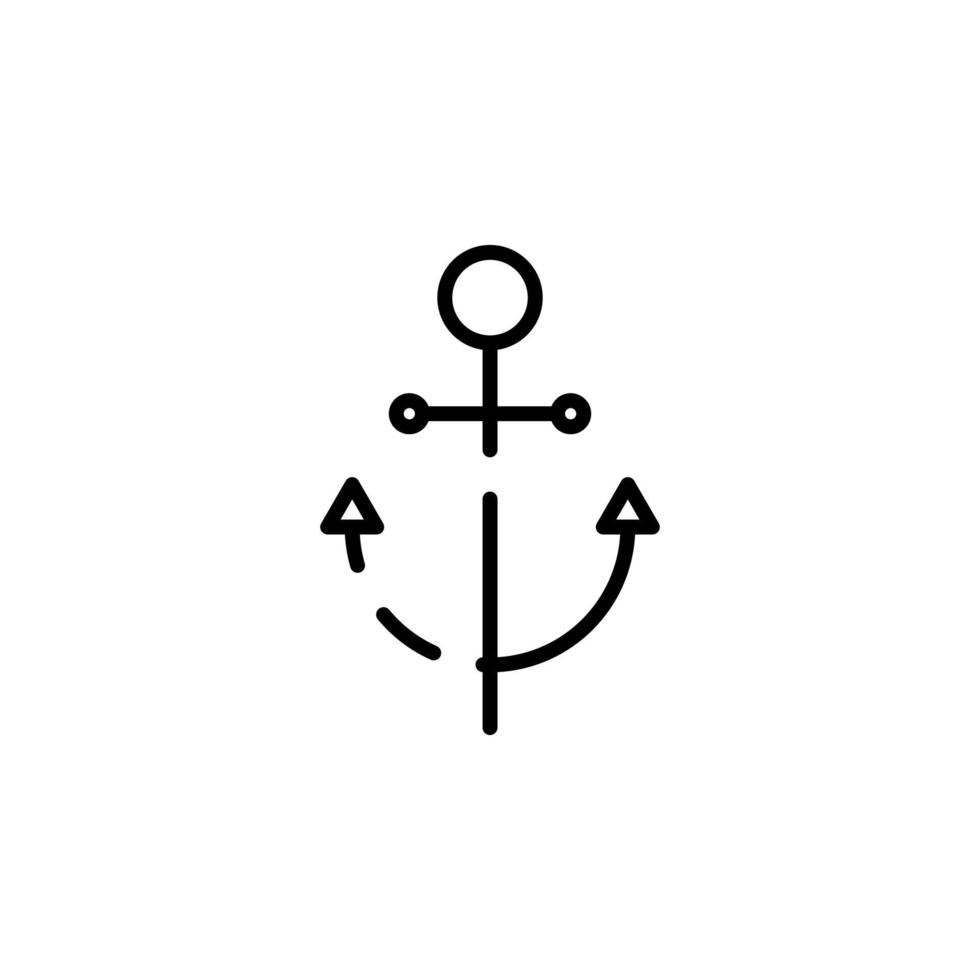 ancre, modèle de logo d'illustration vectorielle d'icône de ligne pointillée de port. adapté à de nombreuses fins. vecteur