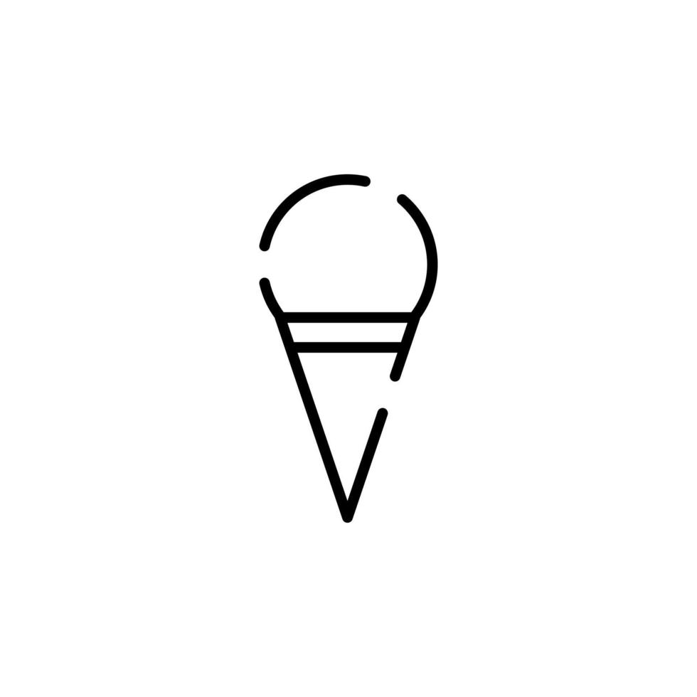 crème glacée, dessert, modèle de logo d'illustration vectorielle d'icône de ligne pointillée sucrée. adapté à de nombreuses fins. vecteur