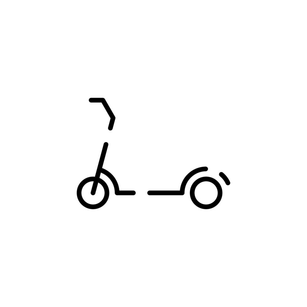 scooter, modèle de logo d'illustration vectorielle d'icône de ligne pointillée de scooter de coup-de-pied. adapté à de nombreuses fins. vecteur