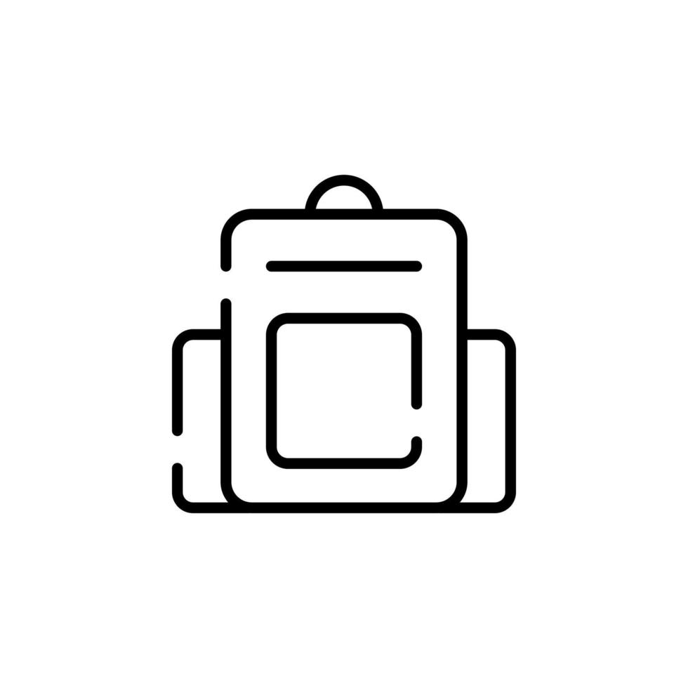 sac à dos, école, sac à dos, sac à dos ligne pointillée icône illustration vectorielle modèle de logo. adapté à de nombreuses fins. vecteur