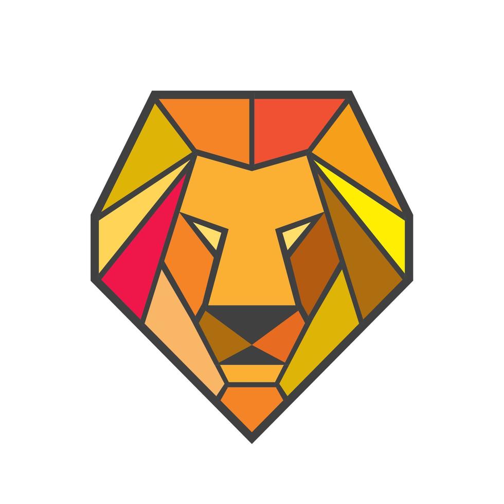tête de lion faible polygone vecteur