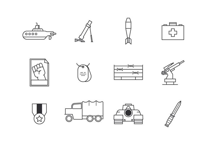 Icône de vecteur de contour de la Seconde Guerre mondiale