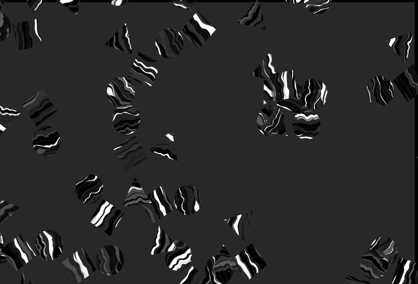 modèle vectoriel noir clair avec cristaux, cercles, carrés.