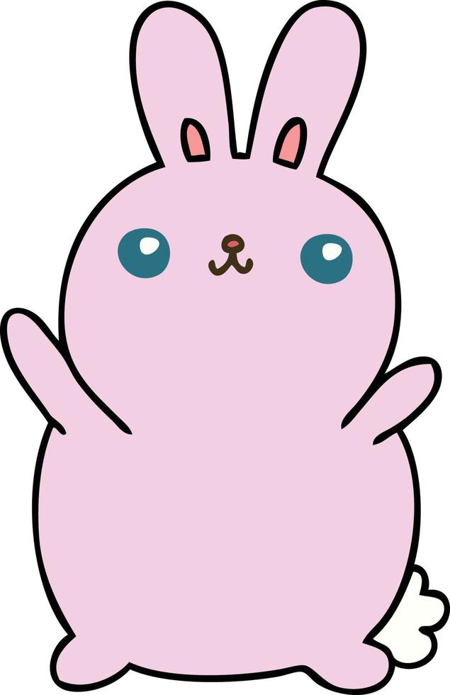 lapin de dessin animé dessiné à la main excentrique vecteur