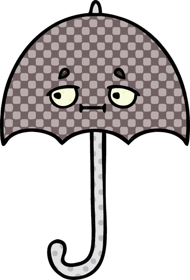 parapluie de dessin animé de style bande dessinée vecteur