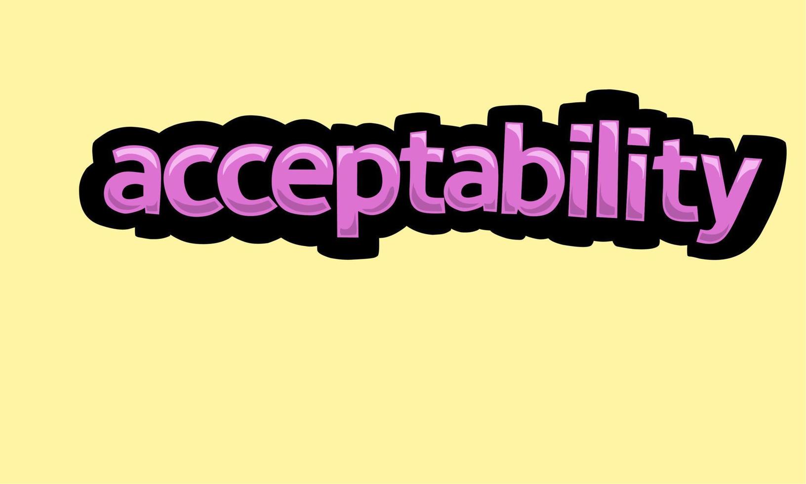 conception de vecteur d'écriture d'acceptabilité sur fond jaune