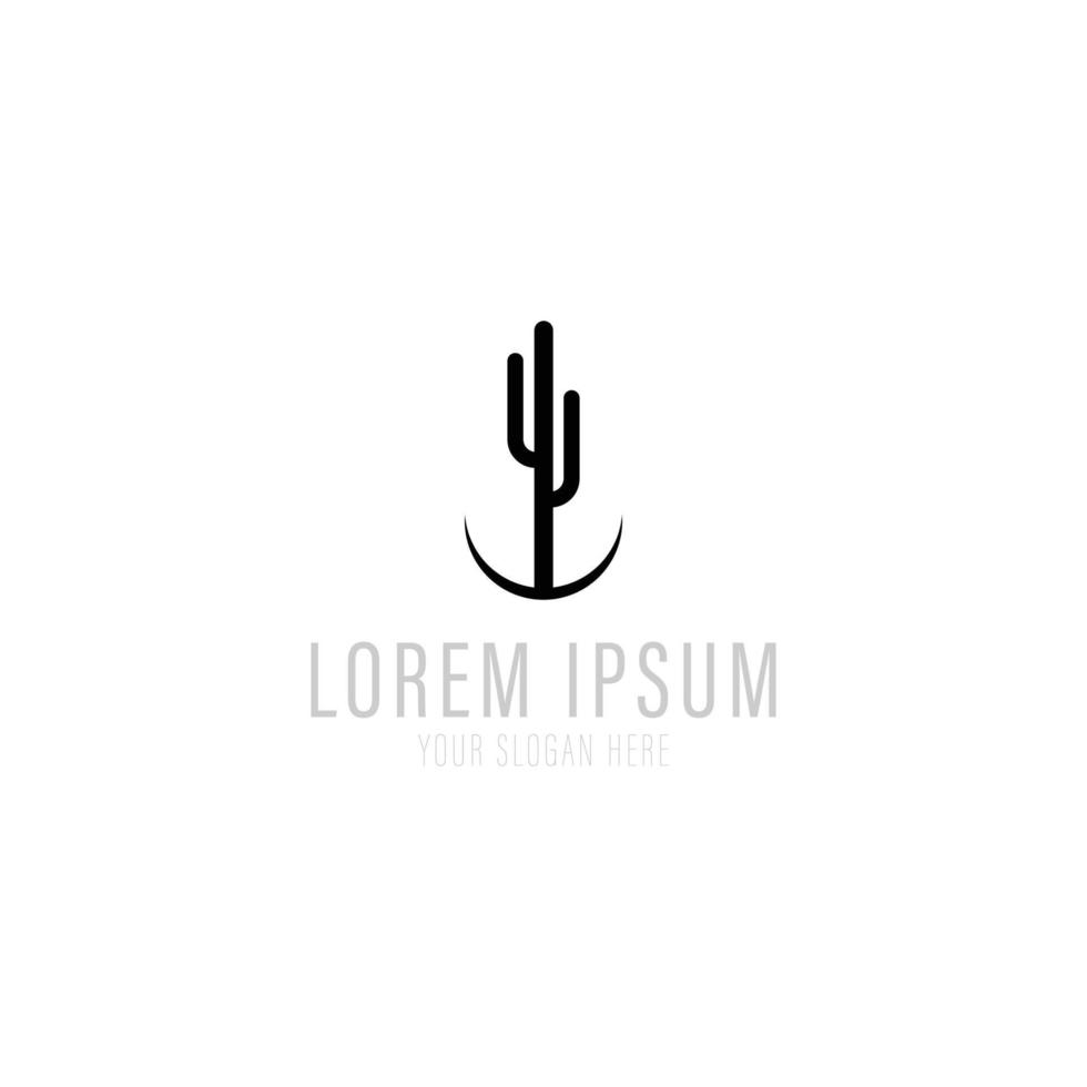 vecteur de conception icône logo vintage hipster cactus