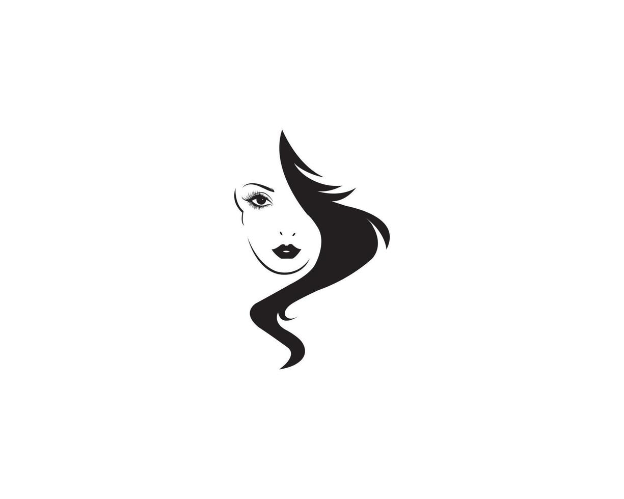 illustration de modèle de vecteur de conception de logo de visage de beauté de femme.