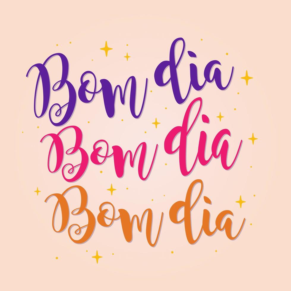 bonjour phrase en portugais brésilien. traduction - bonjour, bonjour, bonjour. vecteur