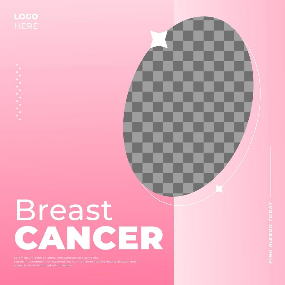 mois de sensibilisation au cancer du sein pour le modèle de publication sur les médias sociaux vecteur