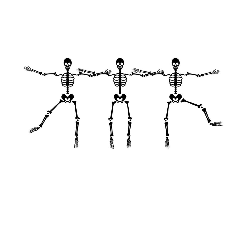 squelette d'os effrayant d'halloween vecteur