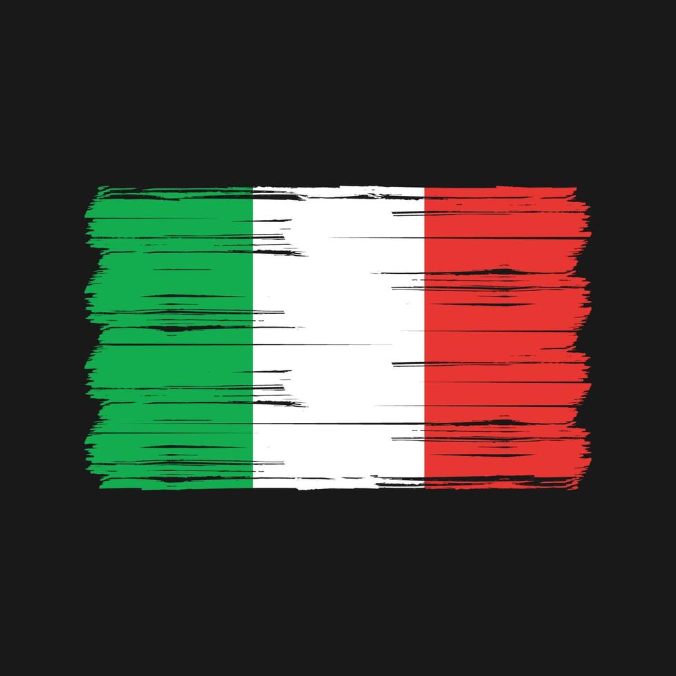 pinceau drapeau italien. drapeau national vecteur