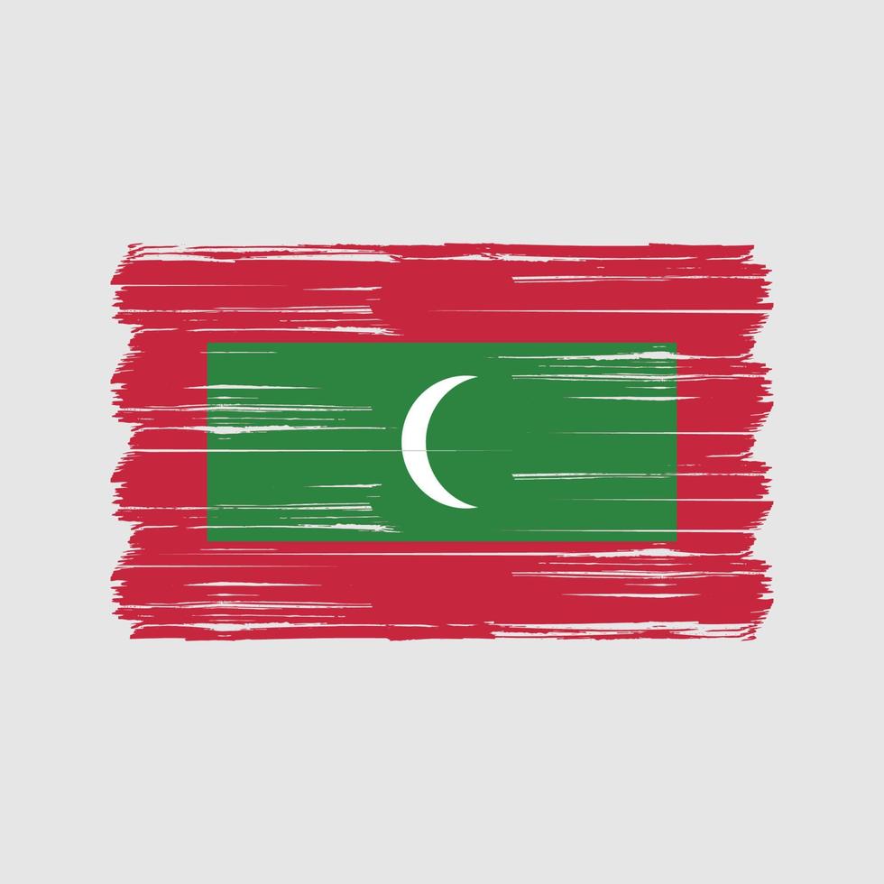 pinceau drapeau maldives. drapeau national vecteur