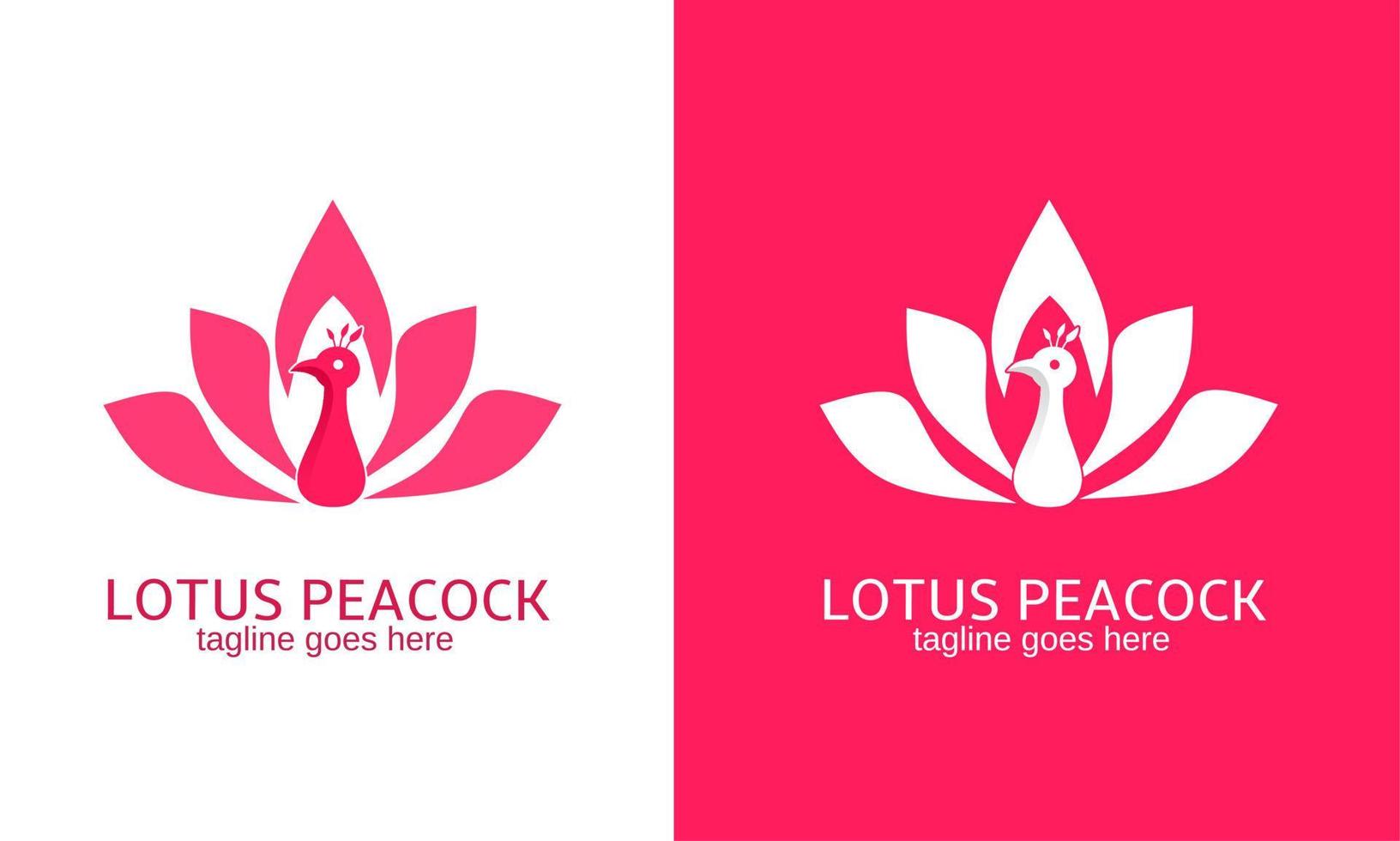 illustration graphique vectoriel du modèle de logo paon avec combinaison fleur de lotus