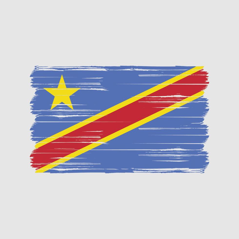 pinceau de drapeau de la république du congo. drapeau national vecteur