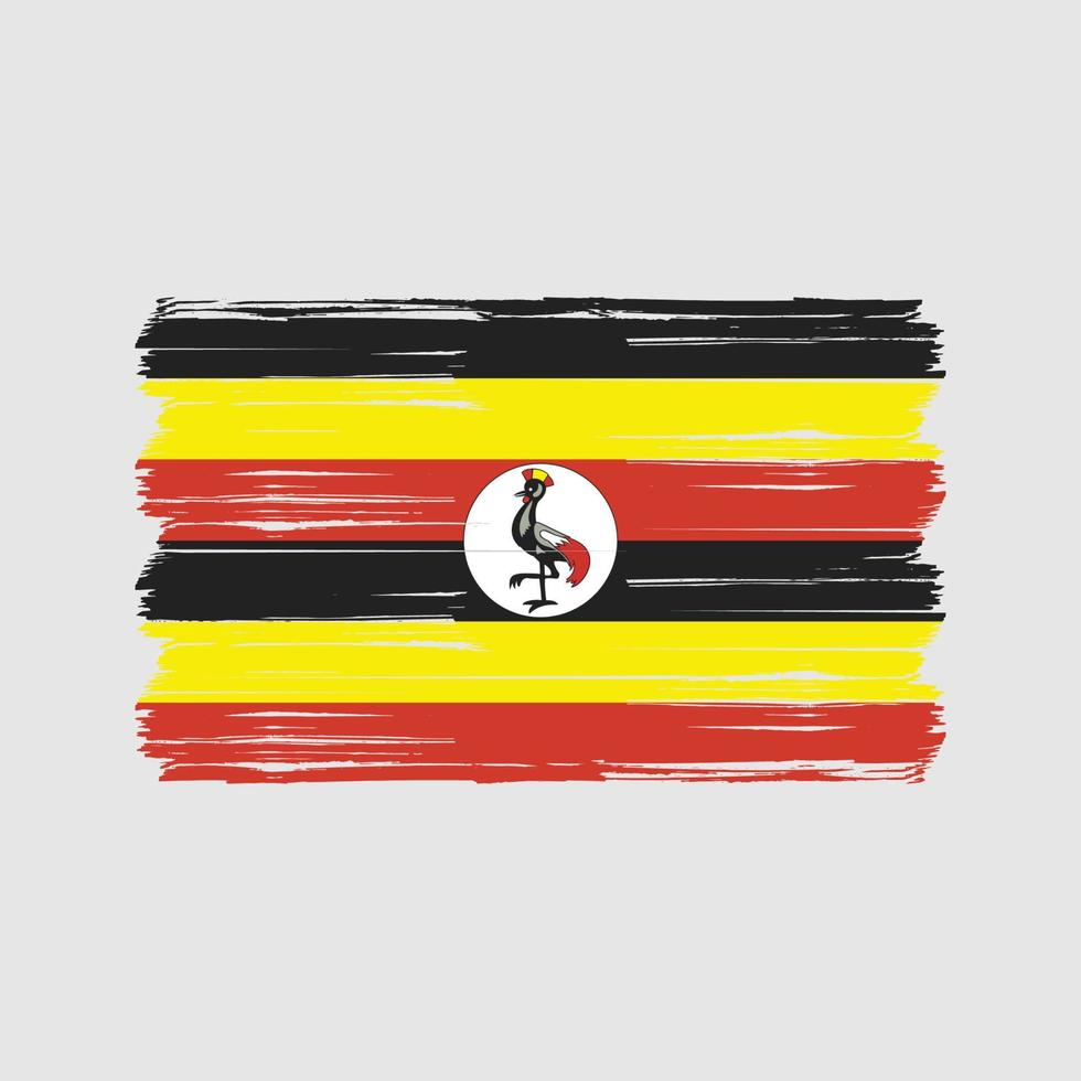 brosse drapeau ouganda. drapeau national vecteur