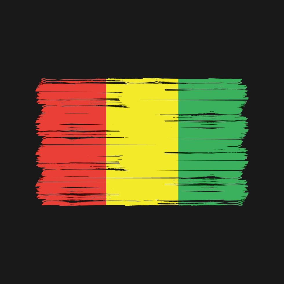 brosse de drapeau de Guinée. drapeau national vecteur