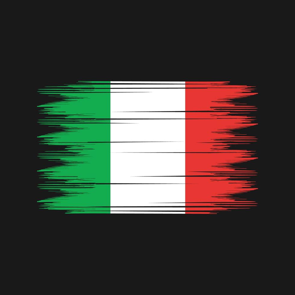 vecteur de brosse drapeau italie. vecteur de brosse de drapeau national