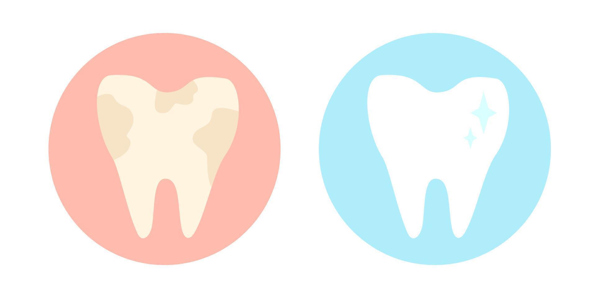 vecteur défini icône dent. illustration vectorielle de la stomatologie des dents.