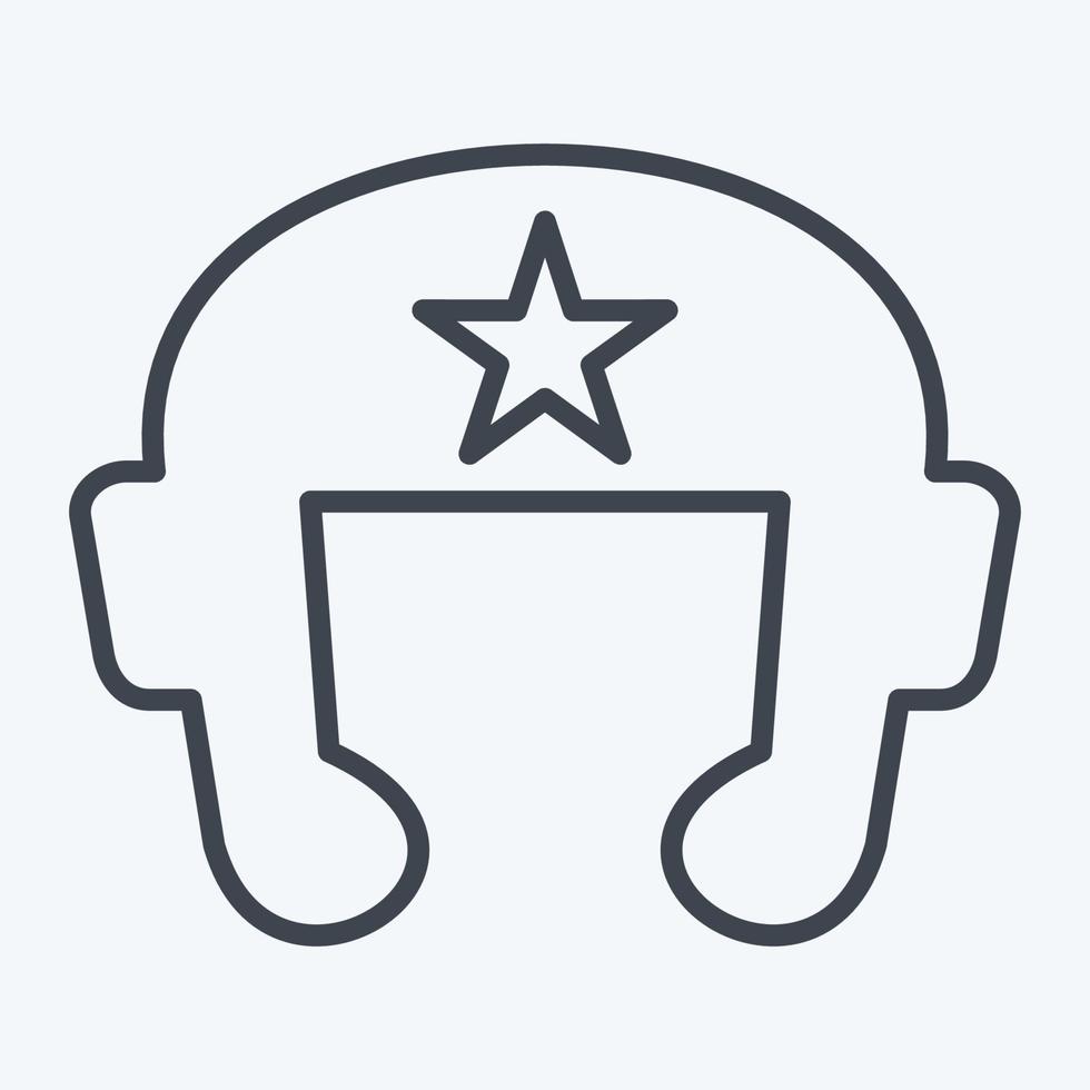 icône casque de boxe. lié au symbole du sport de combat. style de ligne. conception simple modifiable. illustration simple.boxe vecteur