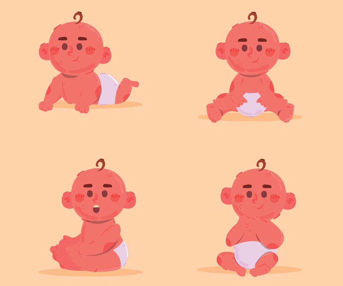 illustration de personnages nés bébé vecteur