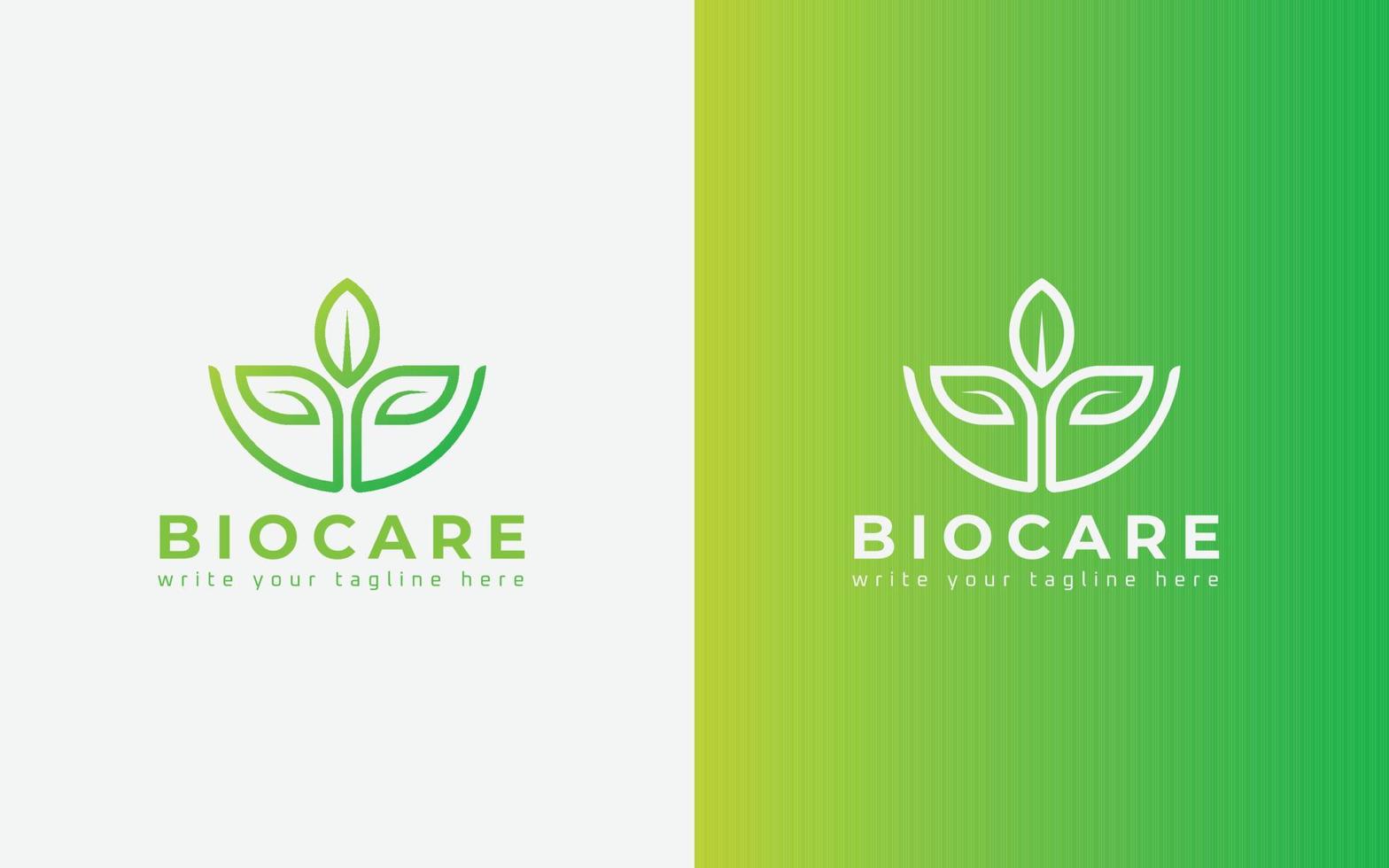 soins bio, biologie, logo écologique et conception vectorielle écologique, logo minimal de plante bio. vecteur