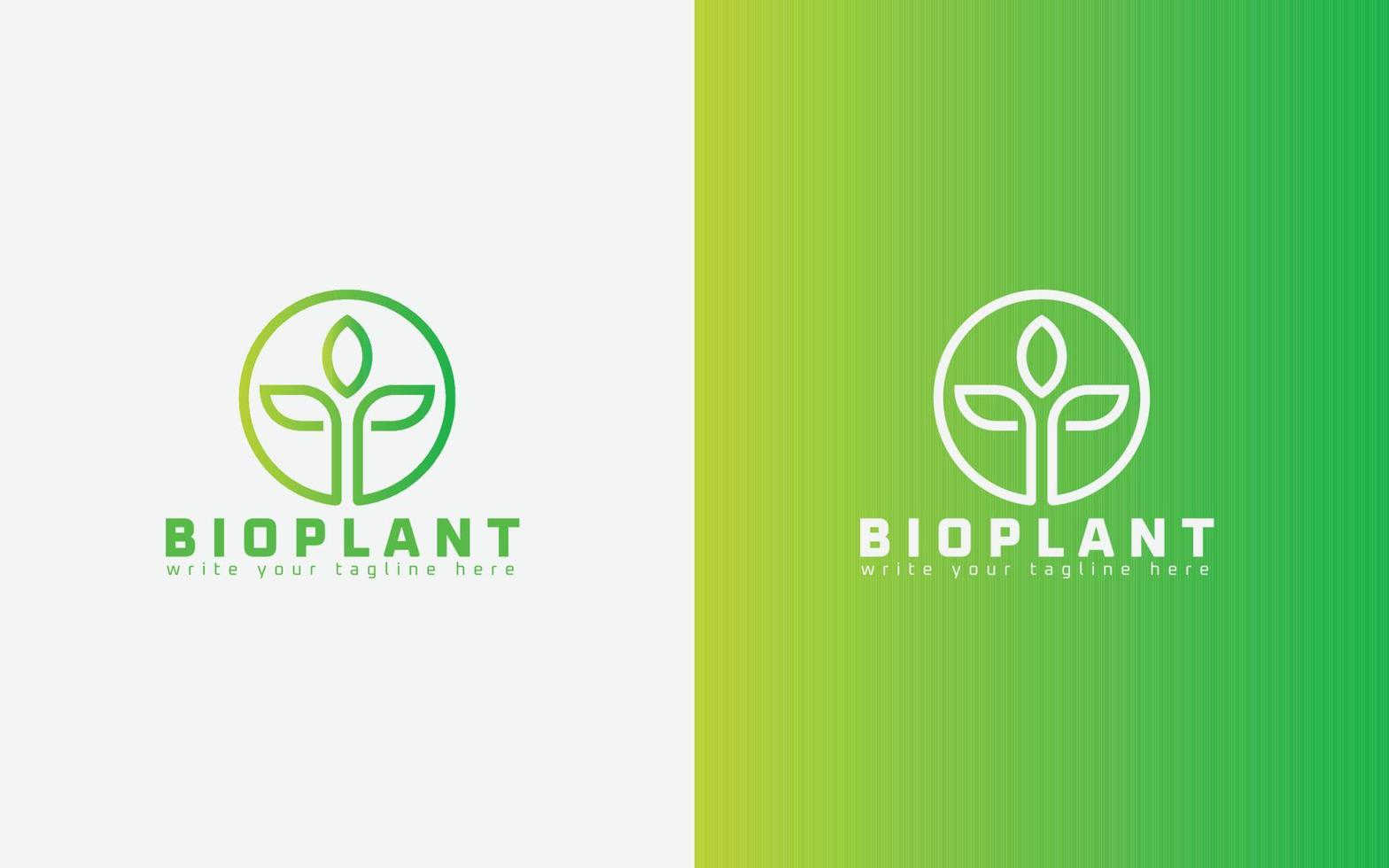 soins bio, biologie, logo écologique et conception vectorielle écologique, logo minimal de plante bio. vecteur